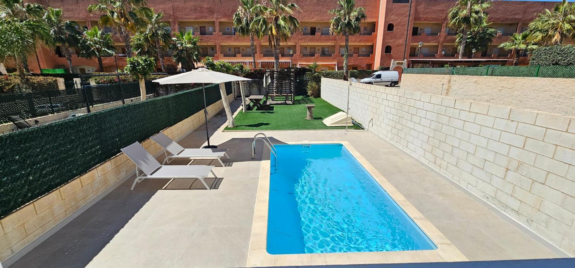 Homes Of Spain, Apartamentos Paraiso Vera Playa, Fatu Hiva, Bajo A Con Piscina Privada En Jardin Privado, Primera Linea De Playa, Wifi ภายนอก รูปภาพ