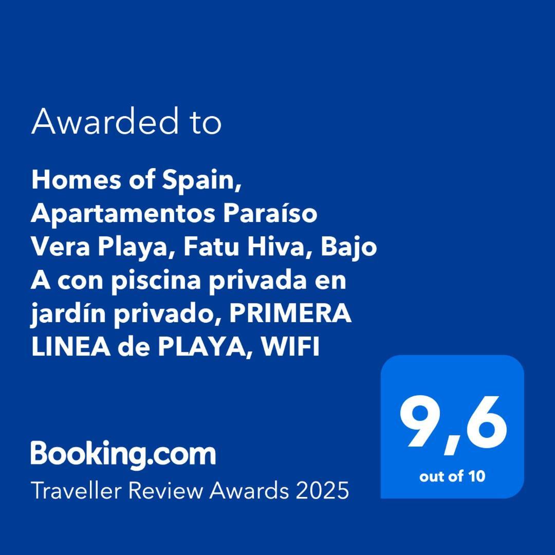 Homes Of Spain, Apartamentos Paraiso Vera Playa, Fatu Hiva, Bajo A Con Piscina Privada En Jardin Privado, Primera Linea De Playa, Wifi ภายนอก รูปภาพ